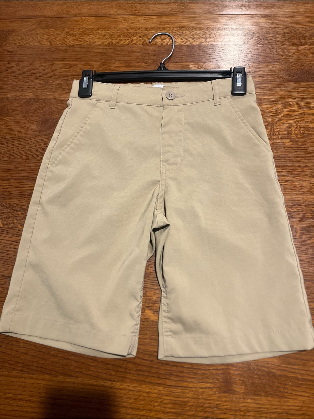 Old Navy Tan Flat-Front Boys Shorts. Size 10.